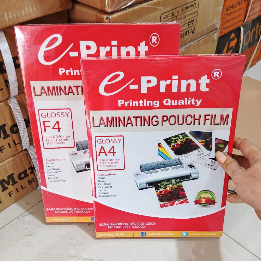 

50 Pcs Plastik Laminating 100 Micron FULL Eprint MERAH