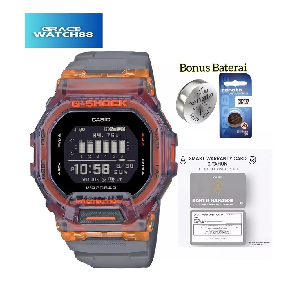Casio G-shock GBD-200SM-1A5DR  G-squad Gbd-200sm-1a5dr Gshock Jam tangan pria Gbd-200sm-1a5dr Jam