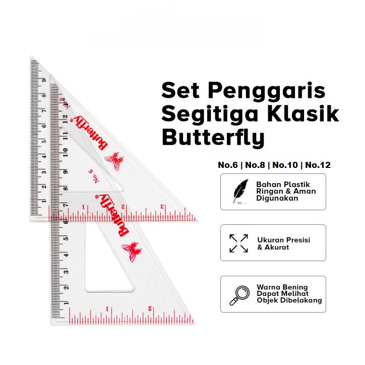 

Butterfly Penggaris Segitiga klasik ( 1 Set )