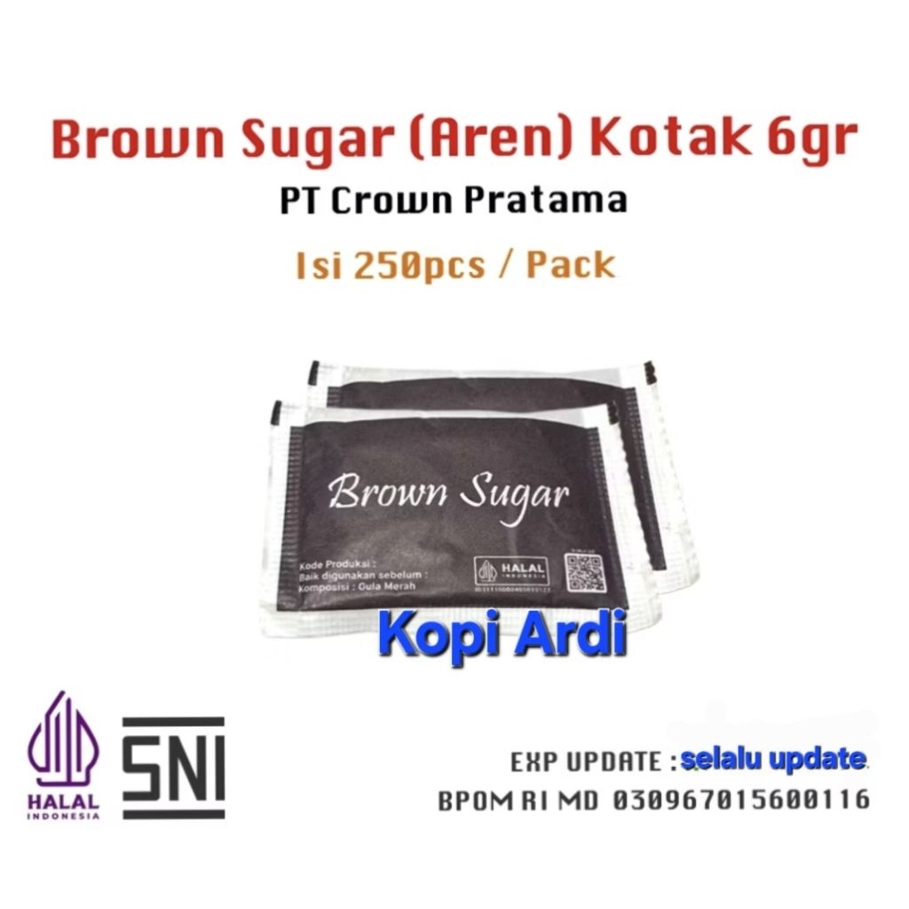 

Gula Merah/Brown Sugar 1 sachet 6 gram klik beli 1 isi 50 sachet