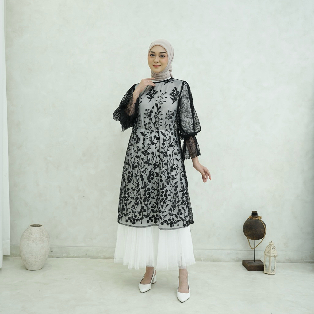 Perfectu Official Jasmine Tunik Outer Mewah Simple Elegant Cardigan Muslim Panjang Wanita Motif Baju