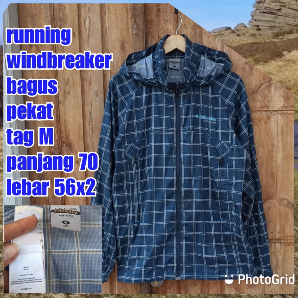jaket gunung outdoor olahraga running senam gowes tek tok Columbia titanium