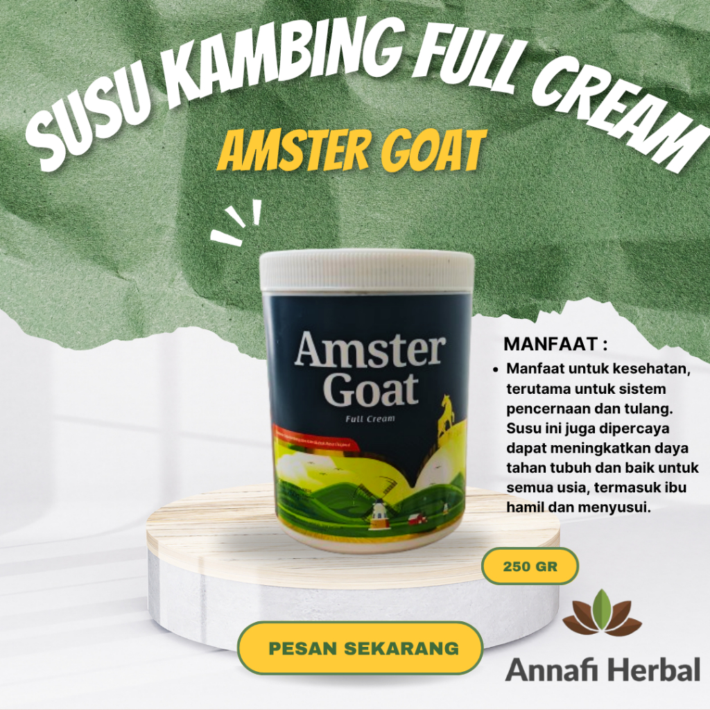 

Amstergoat Susu Kambing Bubuk Original Solusi Masalah Pencernaan 250 Gram / Amstergoat