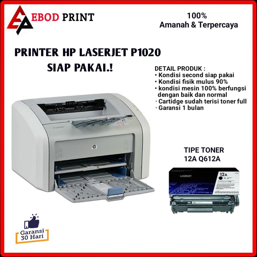 Printer hp laserjet 1020 toner 12a printer laser monokrom