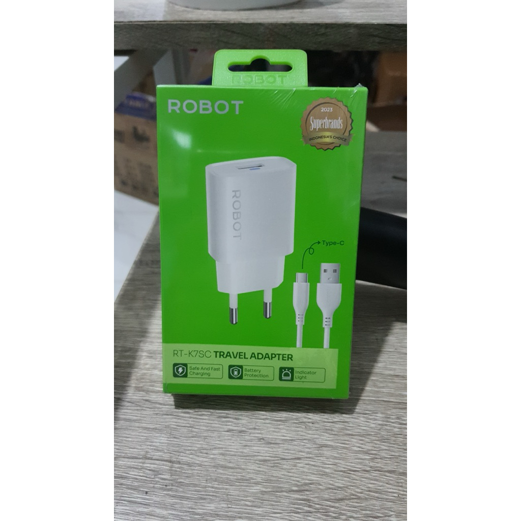 Kabel Charger Type C Gepeng Robot RT K7SC / Adaptor Casan Tepsi Hp Murah