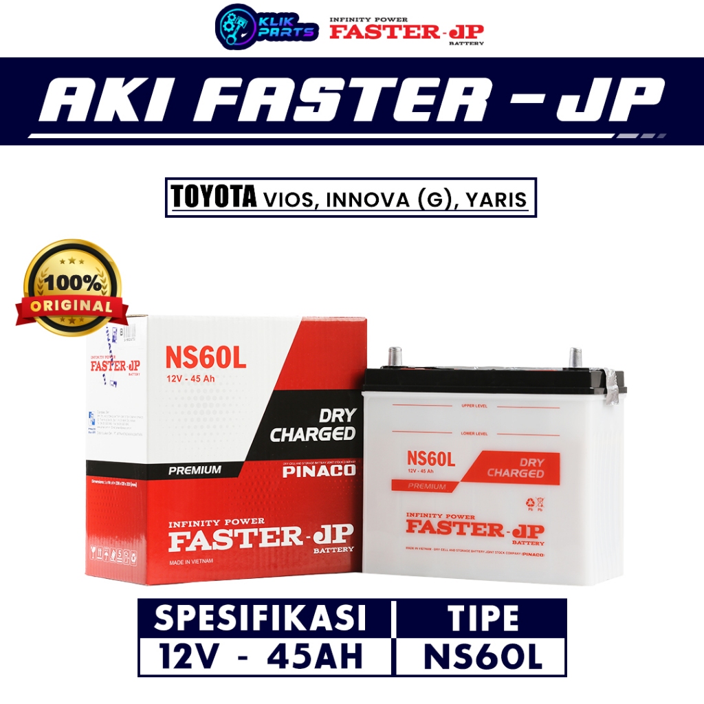 Aki Faster JP NS60LS 12V 45Ah Aki Basah