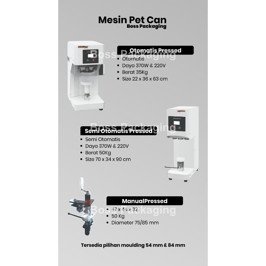 Mesin Sealer / Seamer Manual dan Otomatis Kaleng Plastik / PET CAN