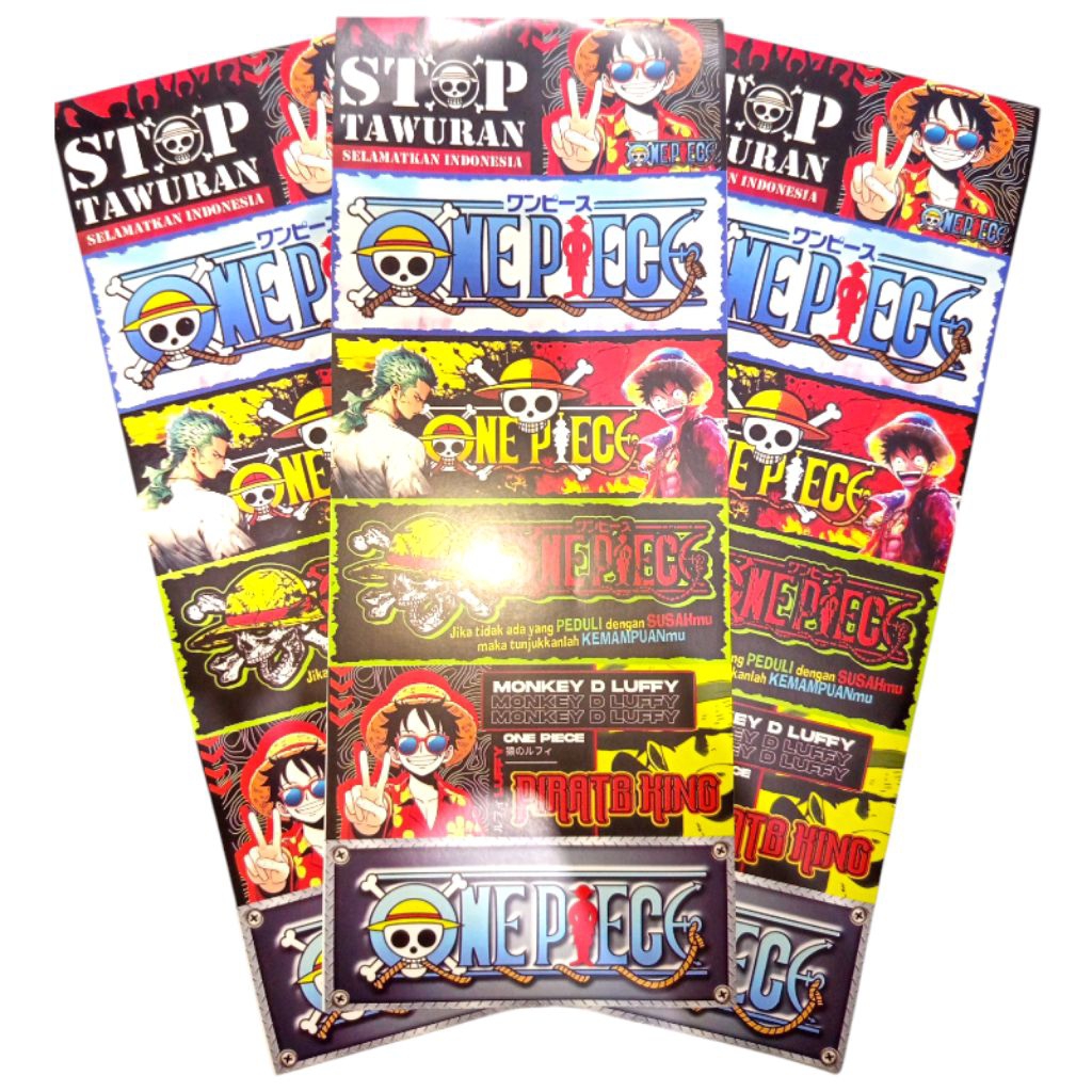 

2 PCS Stiker Monkey D Luffy Stiker One Piece Pirate King