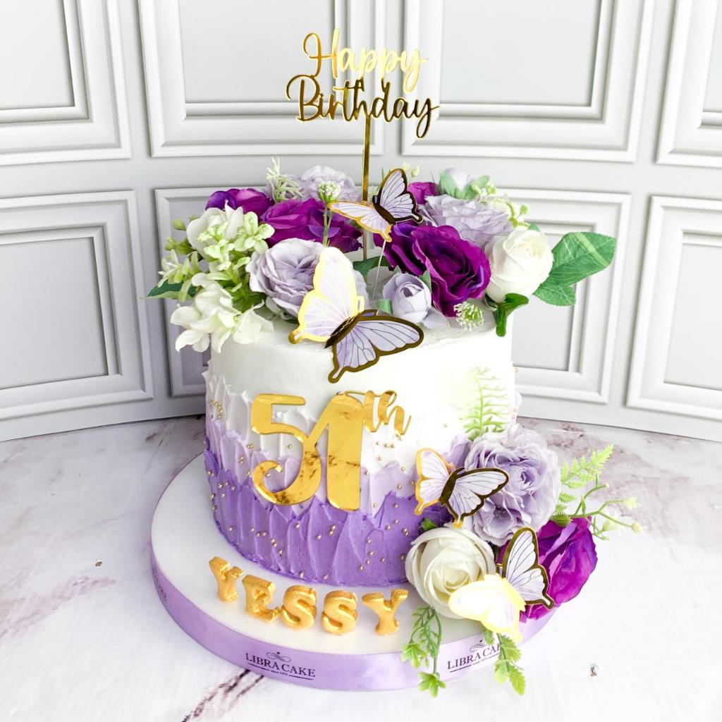 

Kue Ulang Tahun/Birthday Cake/Kue Ultah Tema Flower Purple/Kue Ultah Bunga ungu/Kue Birthday jakarta
