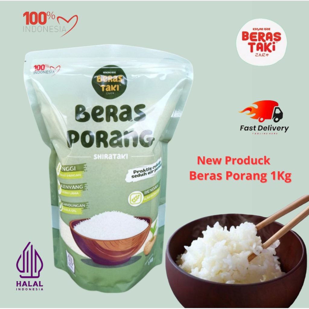 

BERASTAKI 1KG BERAS PORANG SHIRATAKI KONJAC RICE