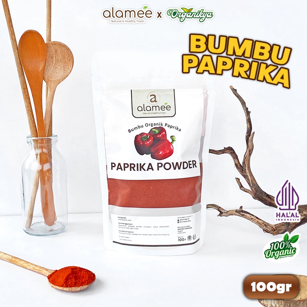 

ALAMEE Paprika Bubuk Powder Ground Bumbu Dapur Instan Organik Murni Tanpa Campuran 100g organikya