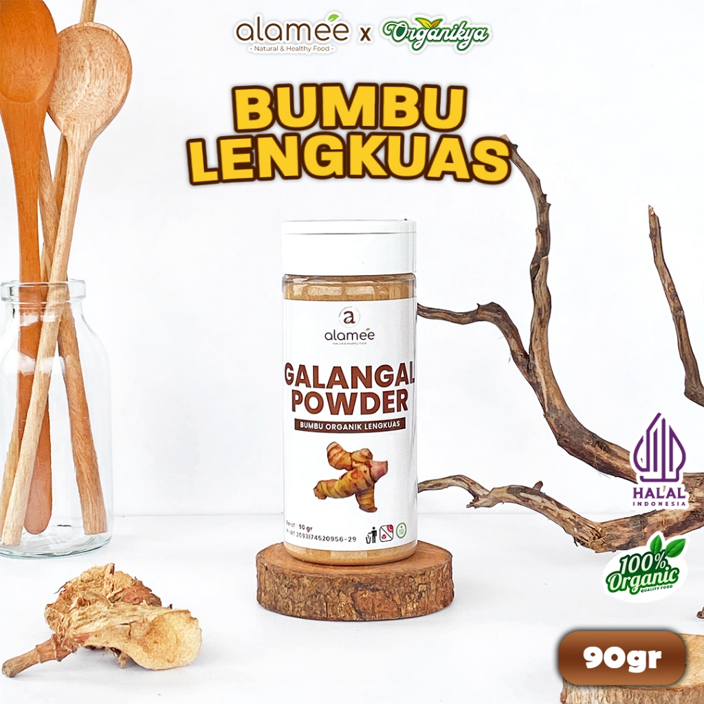 

ALAMEE Lengkuas Bubuk Asli Galangal Powder Murni Tanpa Campuran Bumbu Organik Tabur 90g organikya