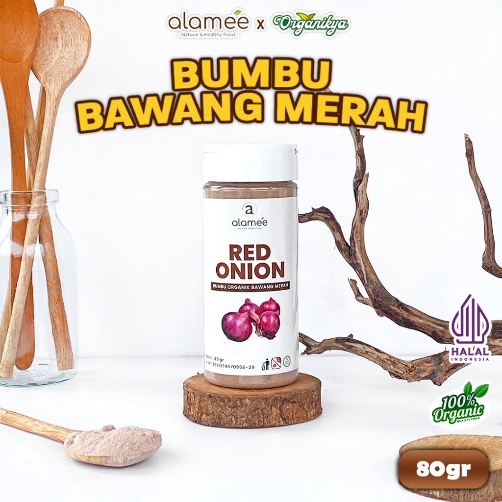 

ALAMEE Bawang Merah Bubuk Red Onion Powder Bumbu Dapur Organik Masak Tanpa Campuran 80g organikya
