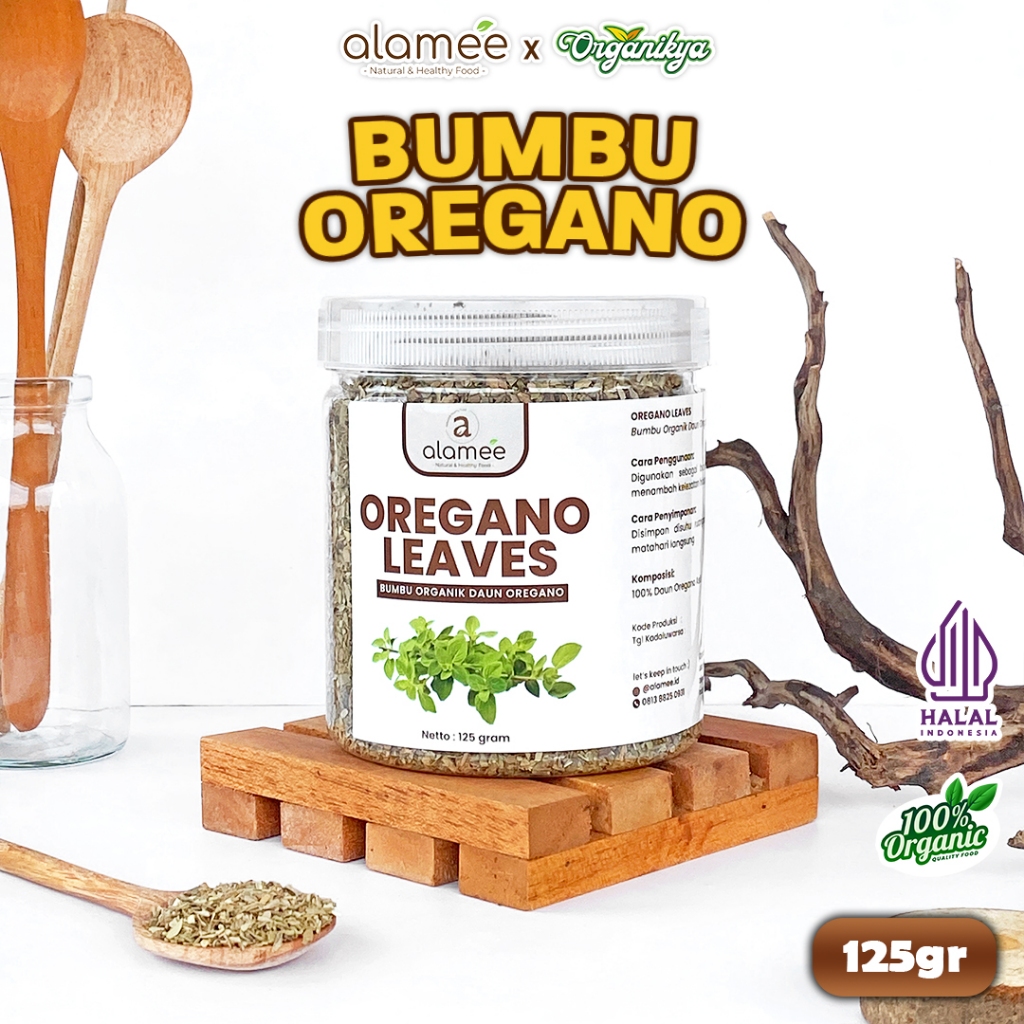 

Oregano Kering Dried Leaves Flakes Garnish Murni Asli Bumbu Masak Dapur Instan 125G organikya