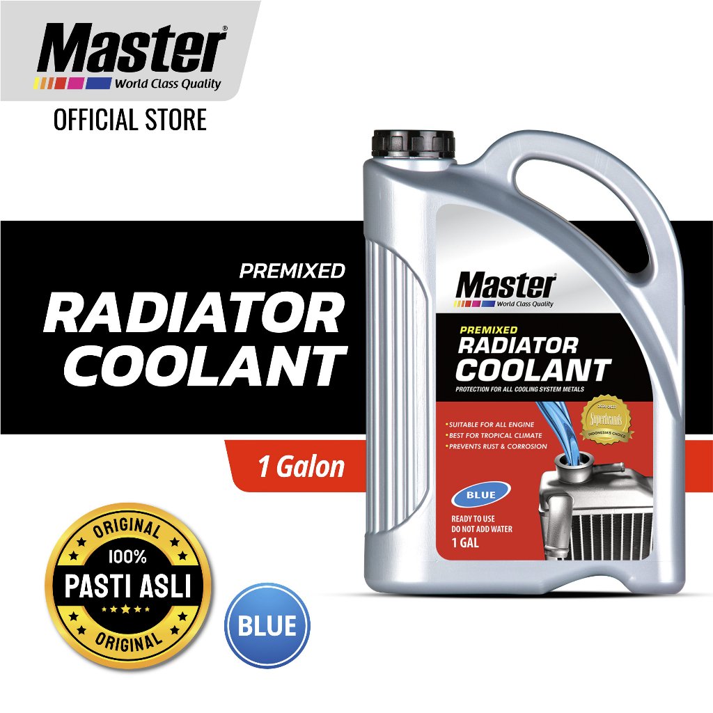 Master Radiator Coolant Premixed Blue 1 Gal Air Radiator Mobil