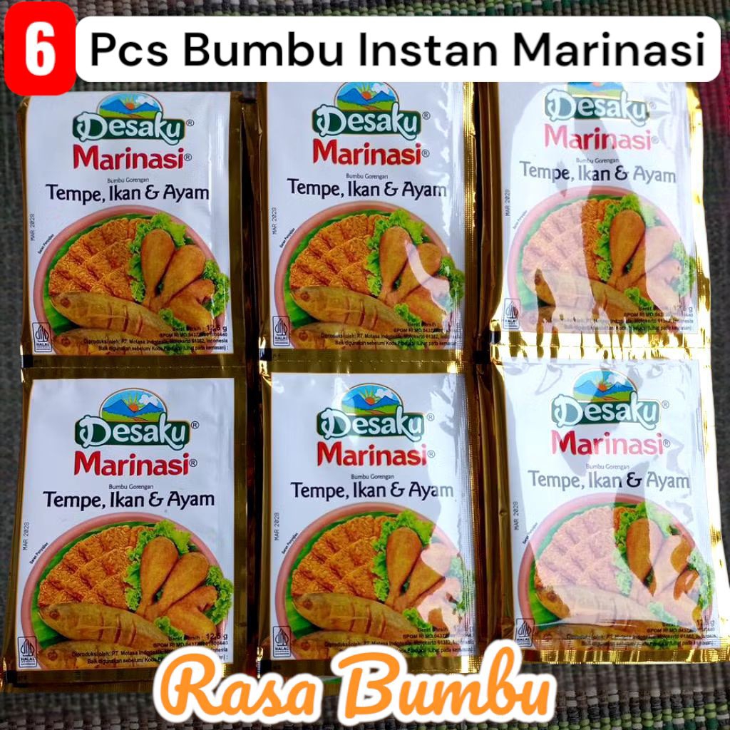 

Bumbu instan goreng 6 sachet desaku marinasi tempe ikan & ayam berat 12,5 gr