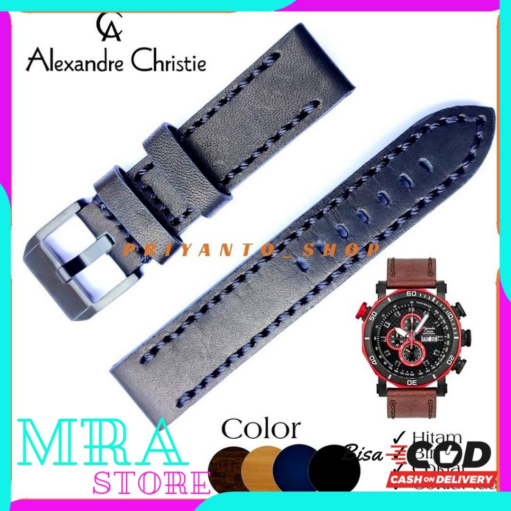 Strap Tali Jam tangan kulit Nautica Asli AC Alexandre Christie 6509 Strap AC 6509