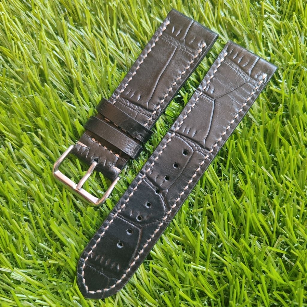 Tali Jam Tangan Kulit Asli 24mm Strap Jam Tangan vidileather