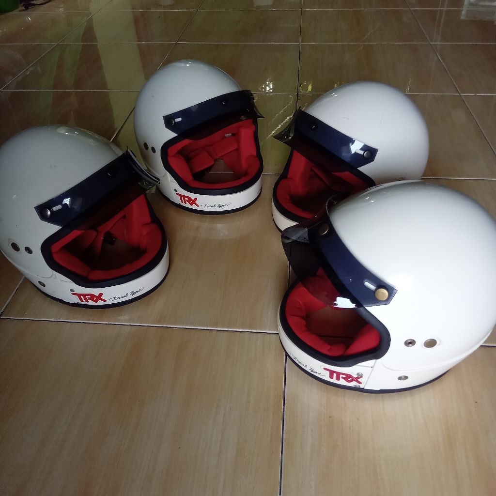helm jadul trx astronot custom pesek busa merah