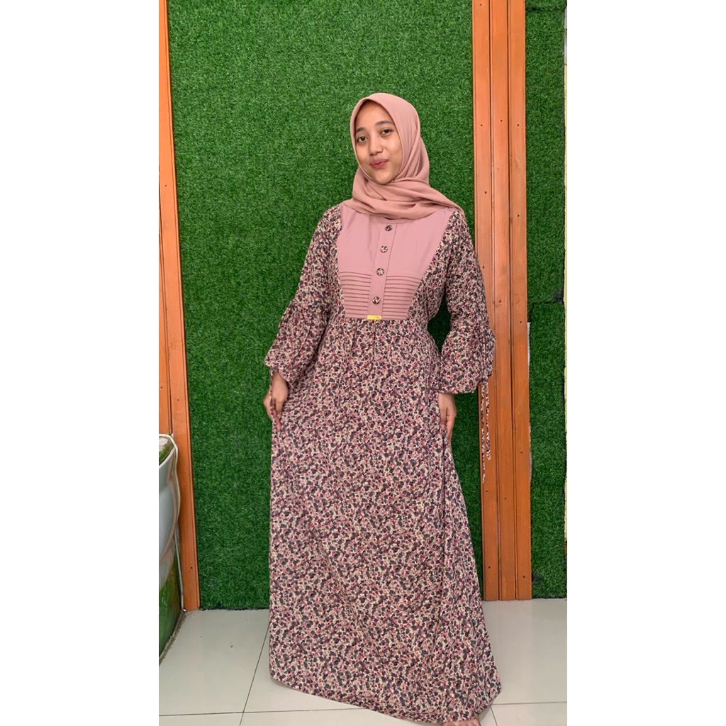 Gamis Ceruty Motif Bunga