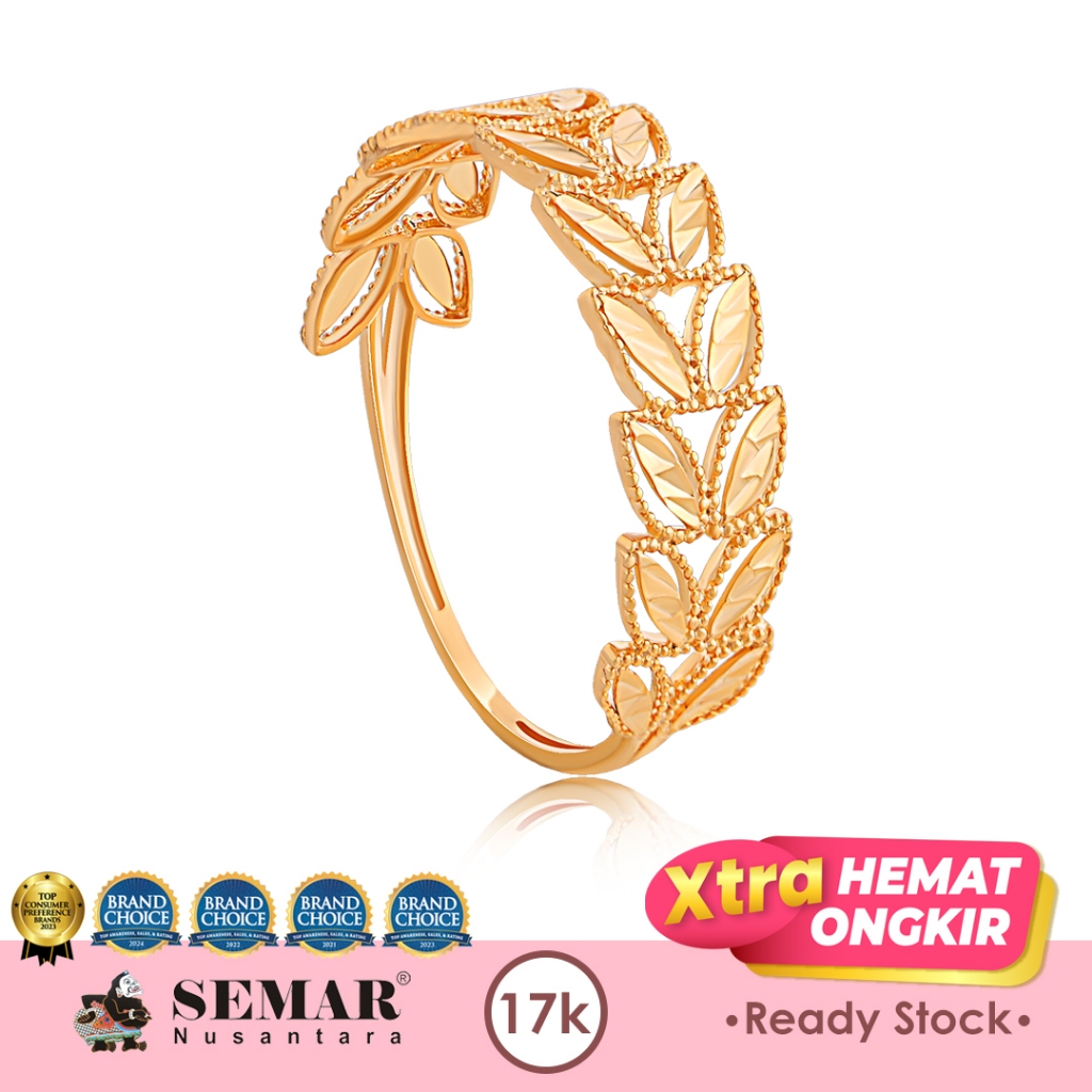 Cincin Emas Chikita Leaf Gold 17K Semar Nusantara