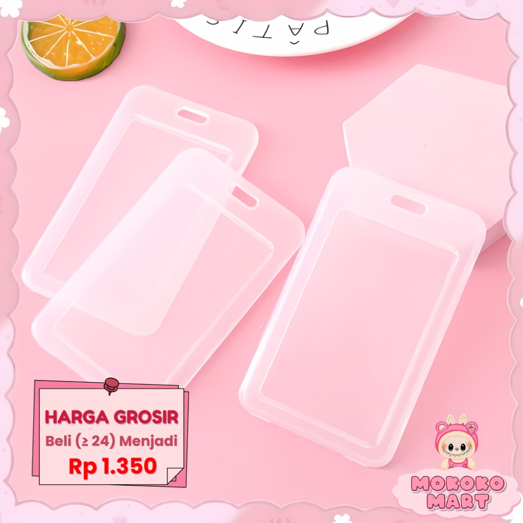 

MM Id Card Holder Transparan Kotak Bening Tempat Isi Kartu Name Tag Name Tag Transparant 2 Sisi AT41