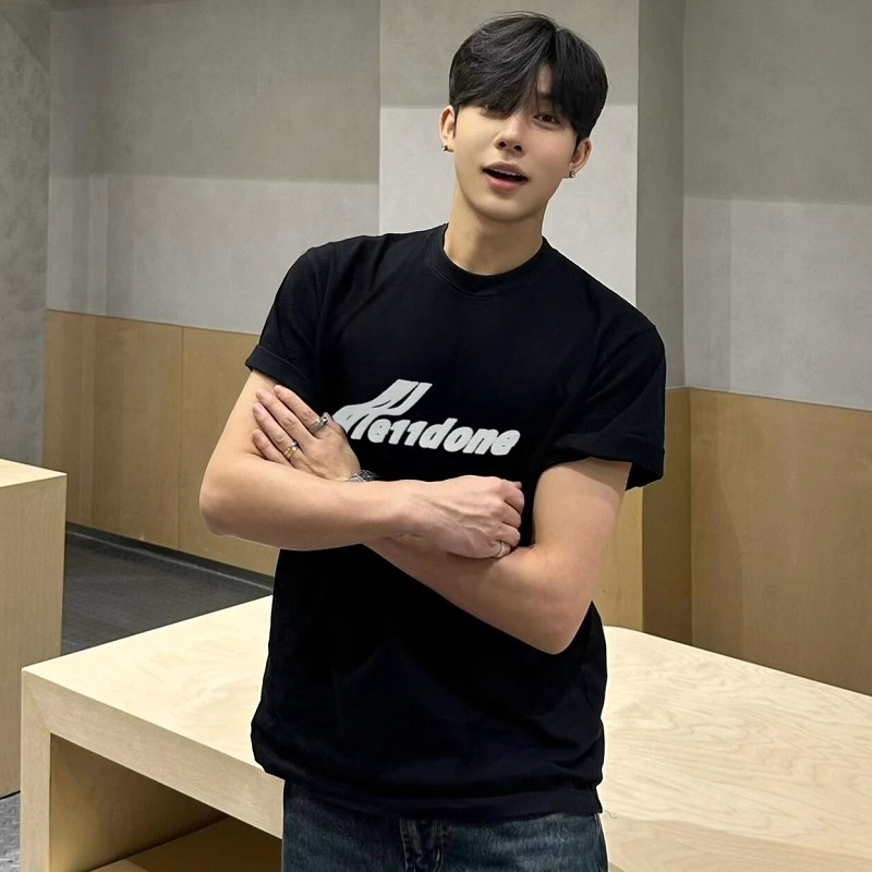 Kaos T - shirt Unisex Oversize, Katun Murni Musim Panas, Gaya Ins dengan Teks “We11done”