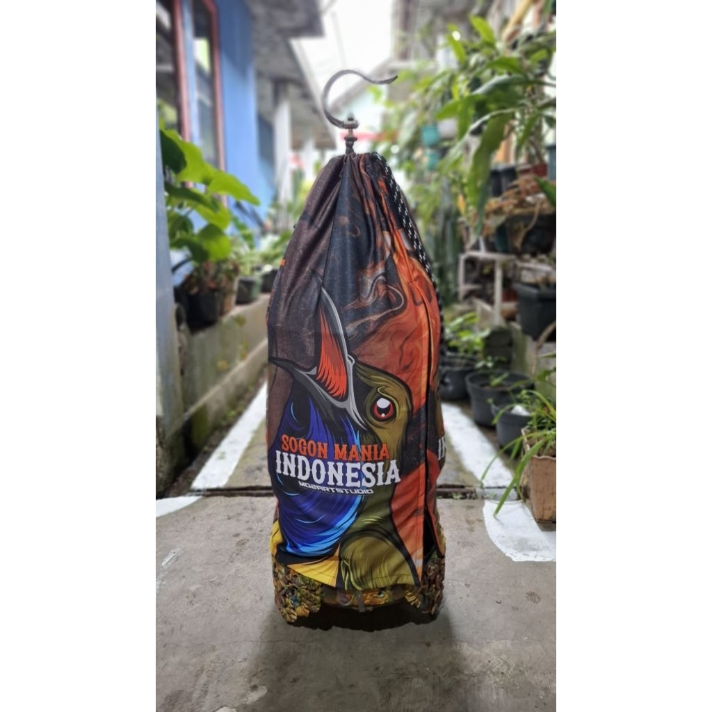 KRODONG SANGKAR BISA CUSTOM FULL PRINTING MOTIF BURUNG SOGON BAHAN TEBAL ADEM