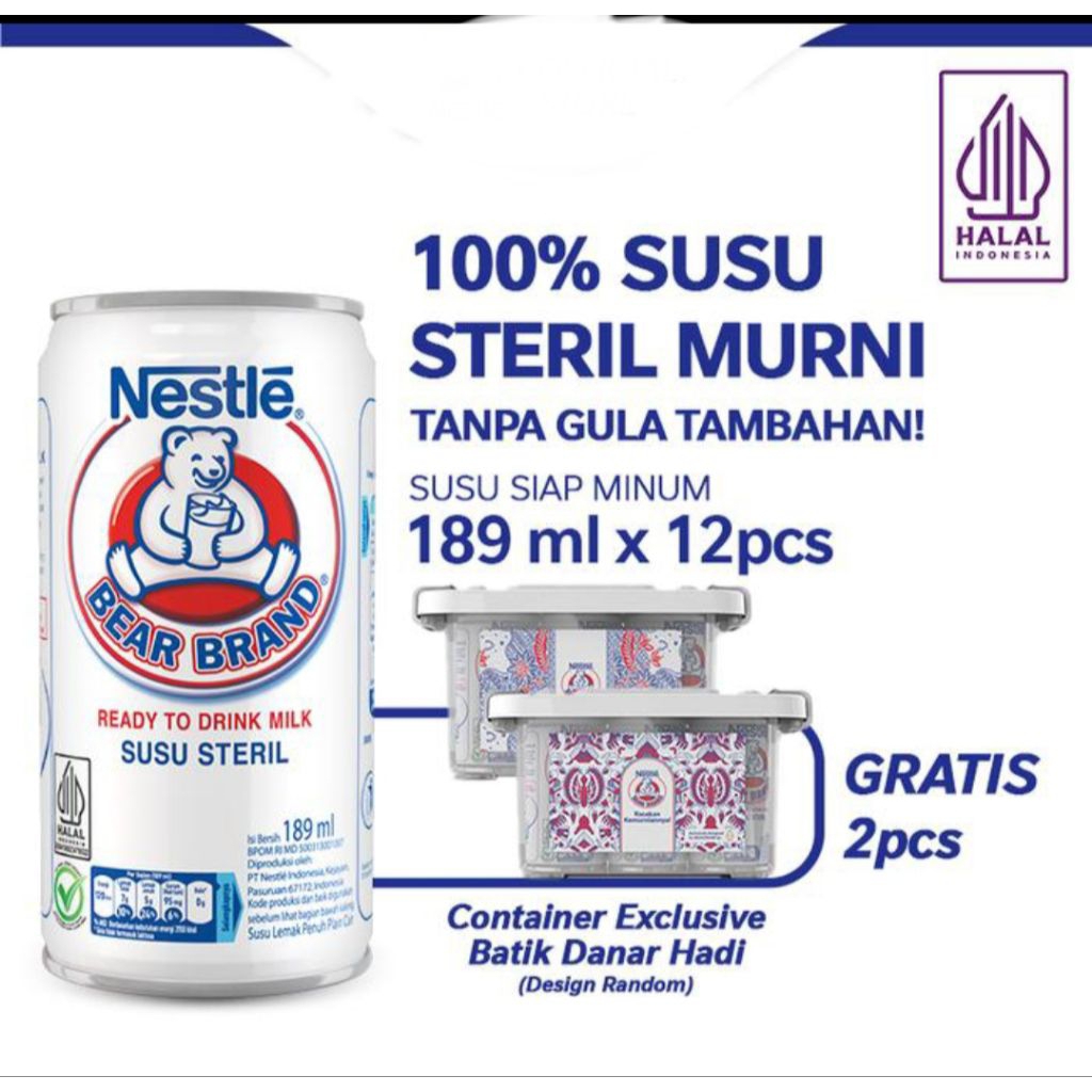 

PROMOOO 12XBEAR BRAND 189ML FREE 2 CONTAINER BATIK