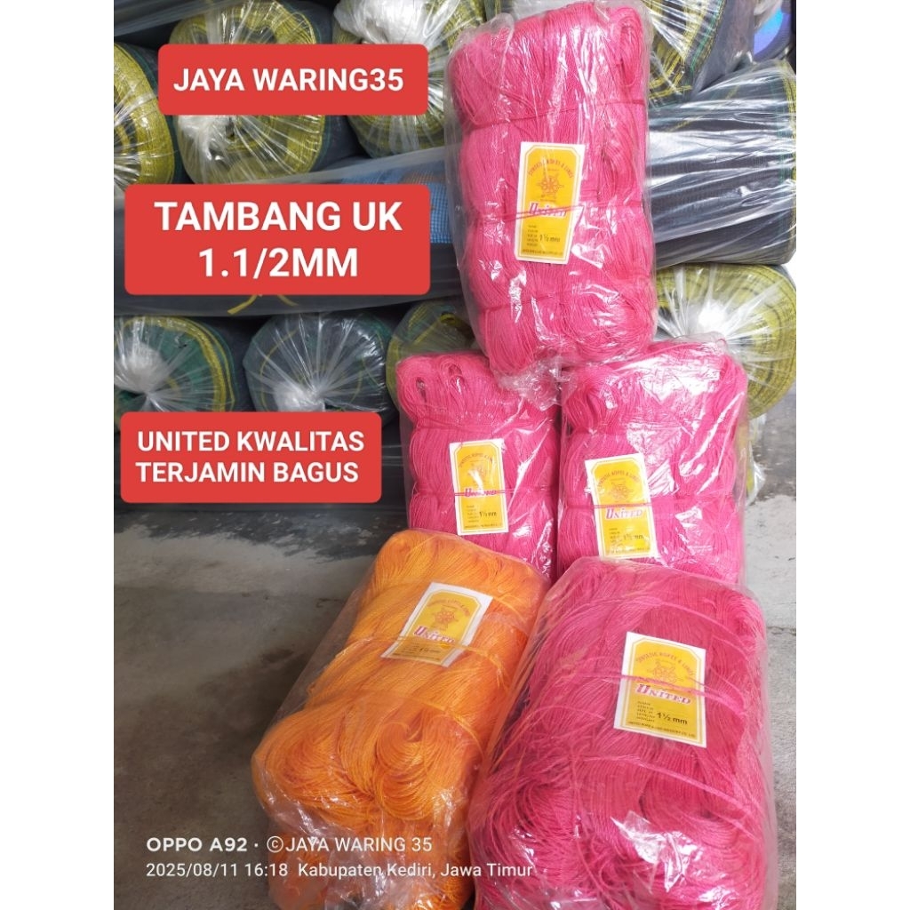 

TALI TAMBANG UK 1.1/2MM UNITED KWALITAS TERJAMIN BAGUS SATU BAL ISI 20 PCS