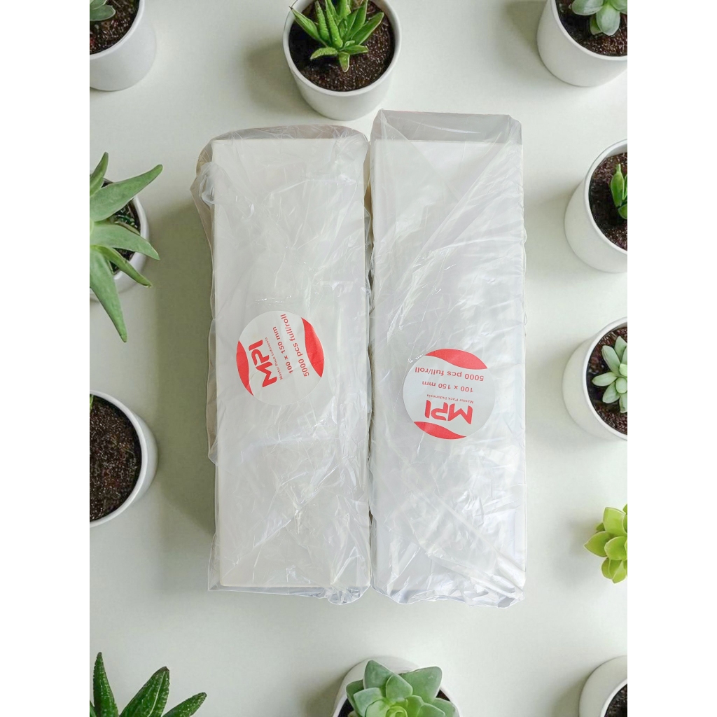 

1 DUS [ 2 SHEET ] LABEL THERMAL STICKER 100 X 150 ISI 5000 PCS MPI BERKUALITAS