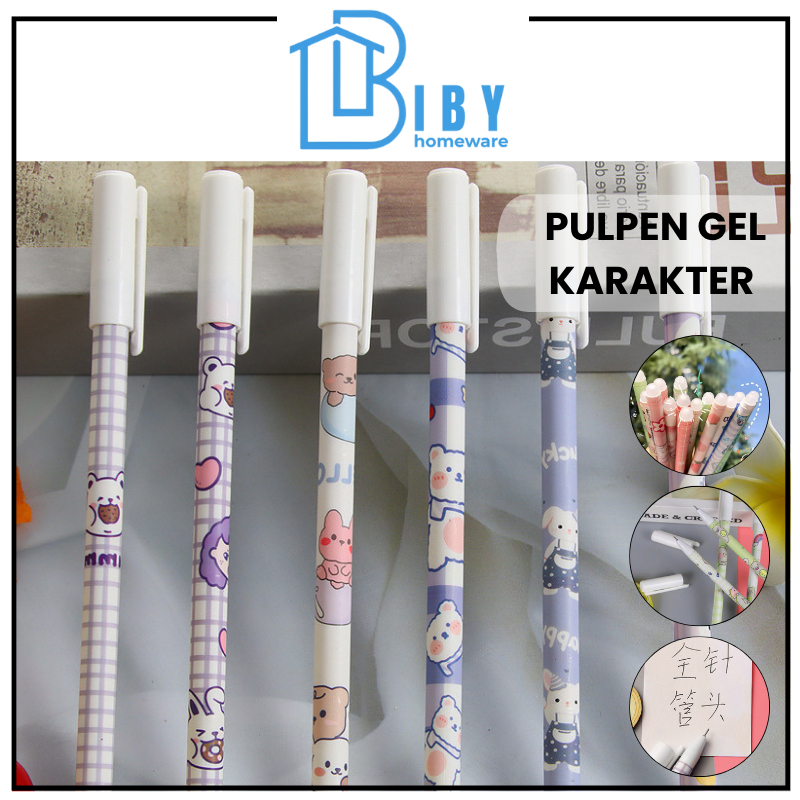 

BIBY Puplen Gel Karakter Dapat Dihapus 0.5mm / Pena Alat Tulis Sekolah Kantor Bullet Tip Ink Erasable Pen Gel
