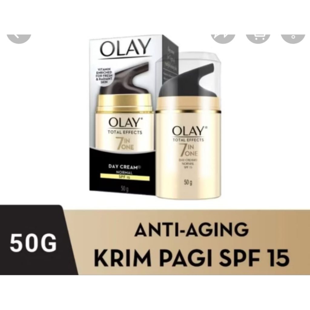 OLAY TOTAL EFFECT 7IN 1 DAY CREAM NORMAL SPF 15 UKURAN  (50 Gm tanpa dus)
