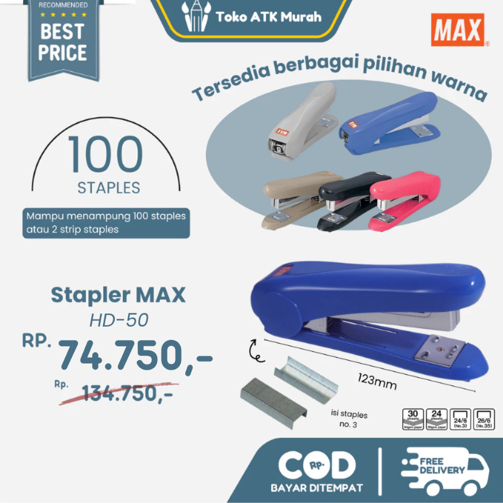

Stapler HD-50 Max Stepler Hekter Penjilid Kertas