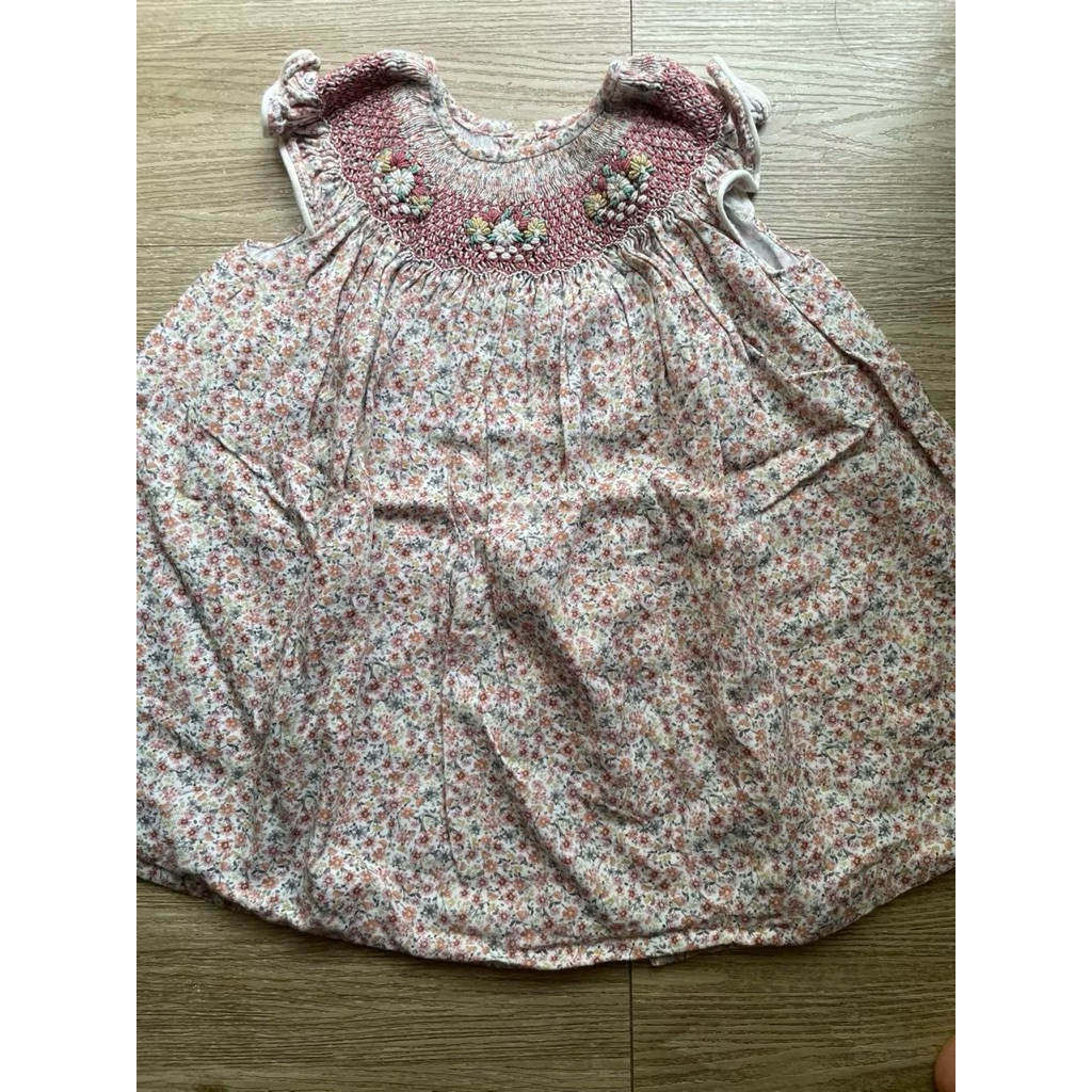DBB handsmocked girl dress floral flower anak size 4 tahun PRELOVED