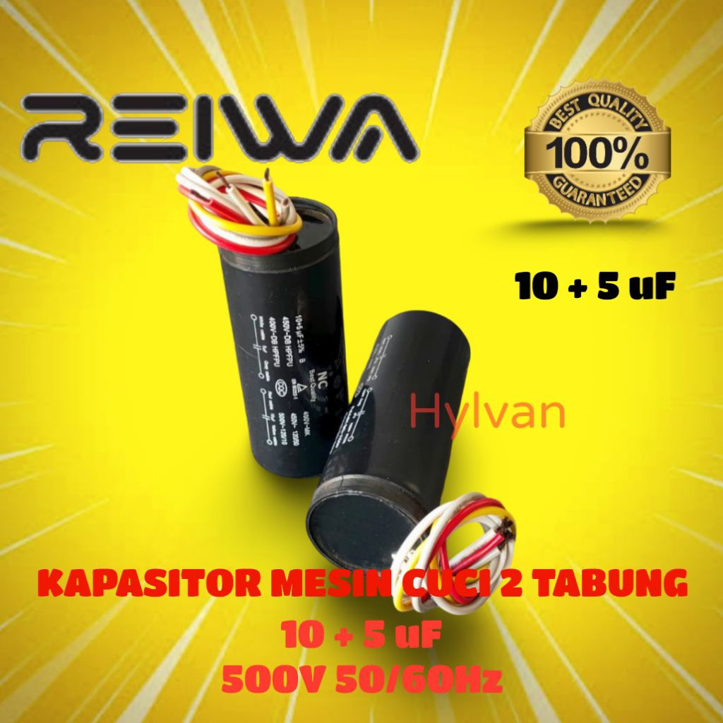 KAPASITOR MESIN CUCI 2 TABUNG 10 + 5 UF REIWA