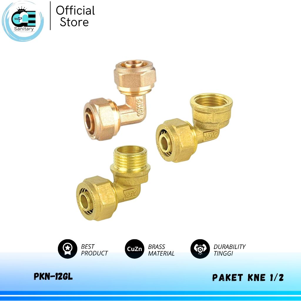 Knee Water Heater Knee Kuningan Elbow 1/2 inch - TERMURAH