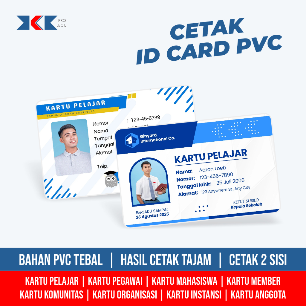 

CETAK IDCARD PVC / KARTU PELAJAR PEGAWAI MAHASISWA MEMBER KOMUNITAS ORGANISASI INSTANSI ANGGOTA