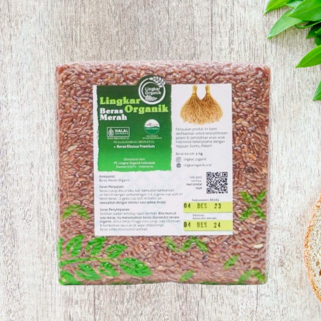 Lingkar Organik Beras Merah 1 kg / Beras Diet Sehat Diabetes