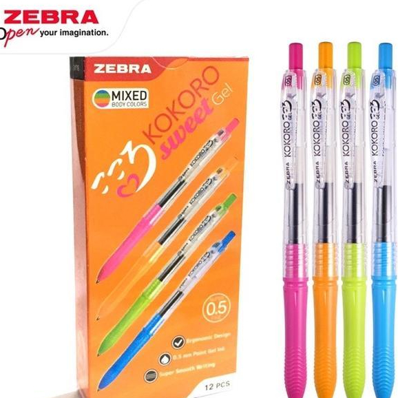 

Ballpoint Zebra Kokoro Sweet Gel Pen 0.5 mm Per Pcs - Warna Random