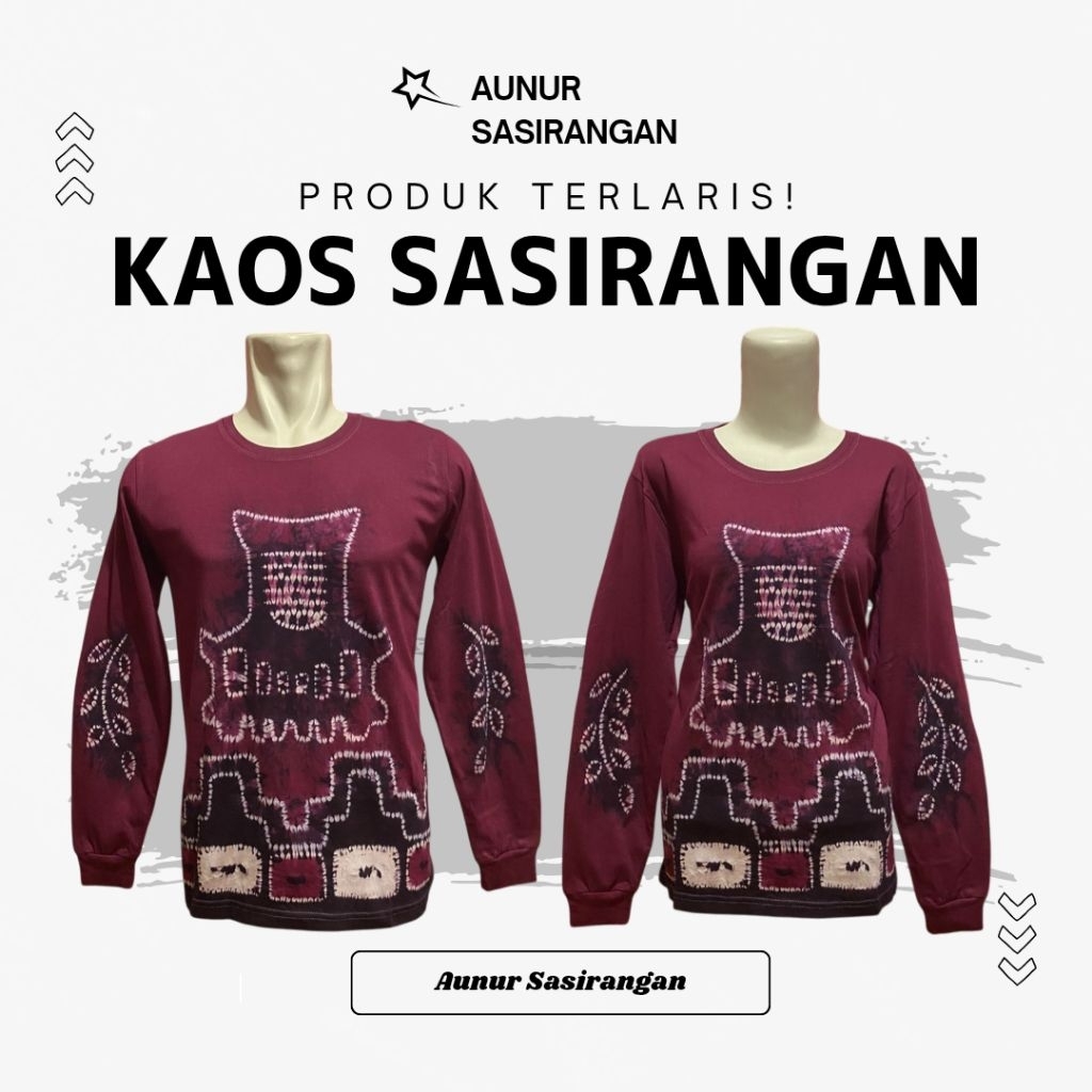 KAOS SASIRANGAN Lengan Panjang Bahan COTTON COMBED Pria & Wanita