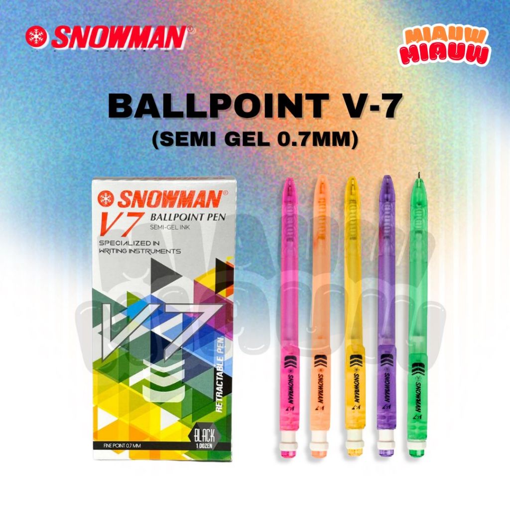 

Ballpoint Pen Snowman V-7 Medium 0,7mm | Bolpen/ Pulpen Original