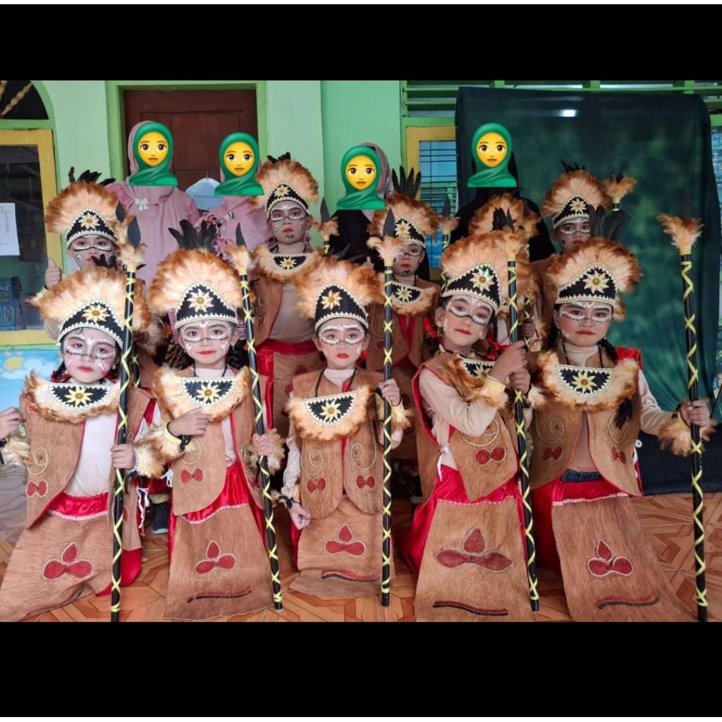 Topi Papua Dayak, Mahkota Papua Dayak, Aksesoris bulu, mahkota bulu