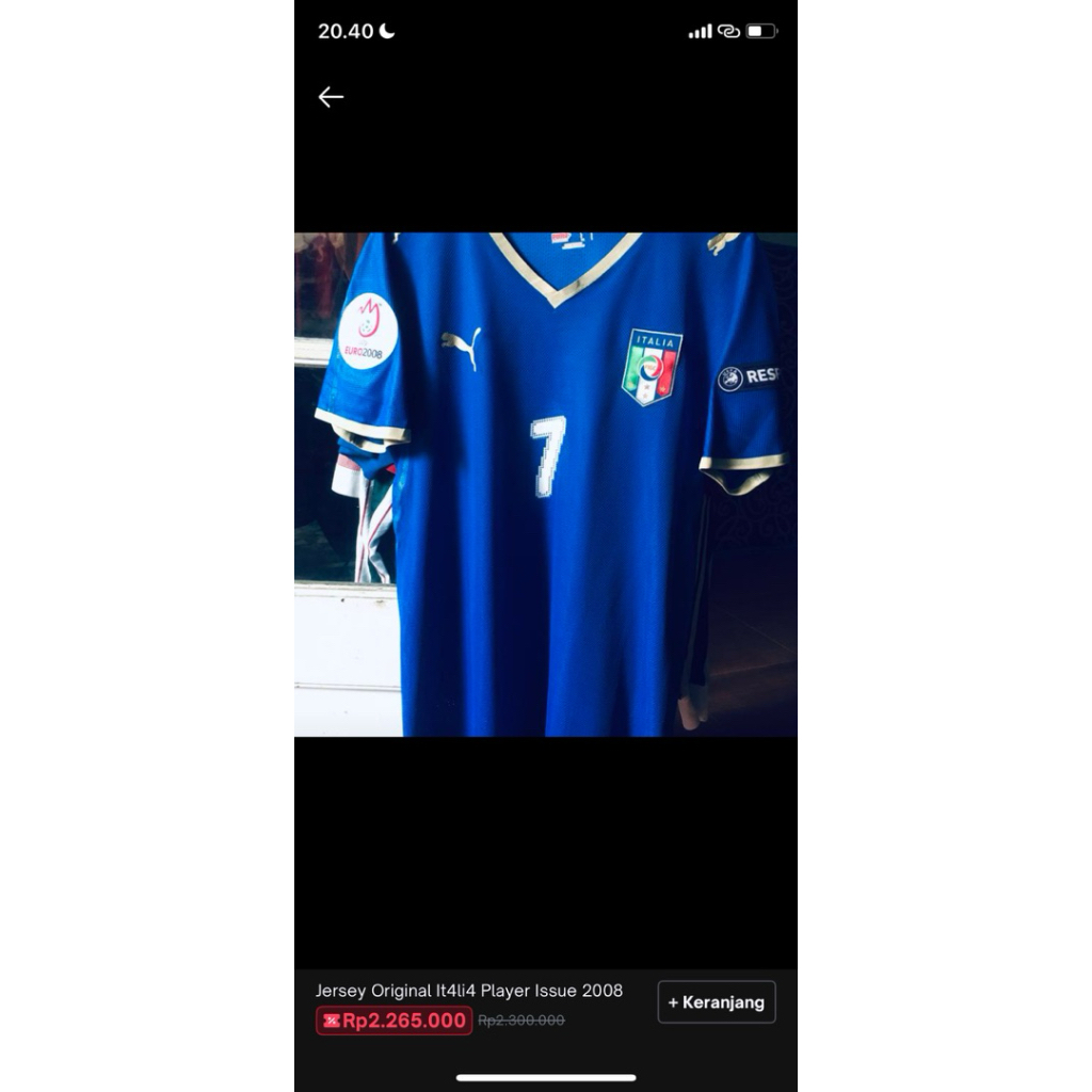 Jersey Original italia Player Issue 2008