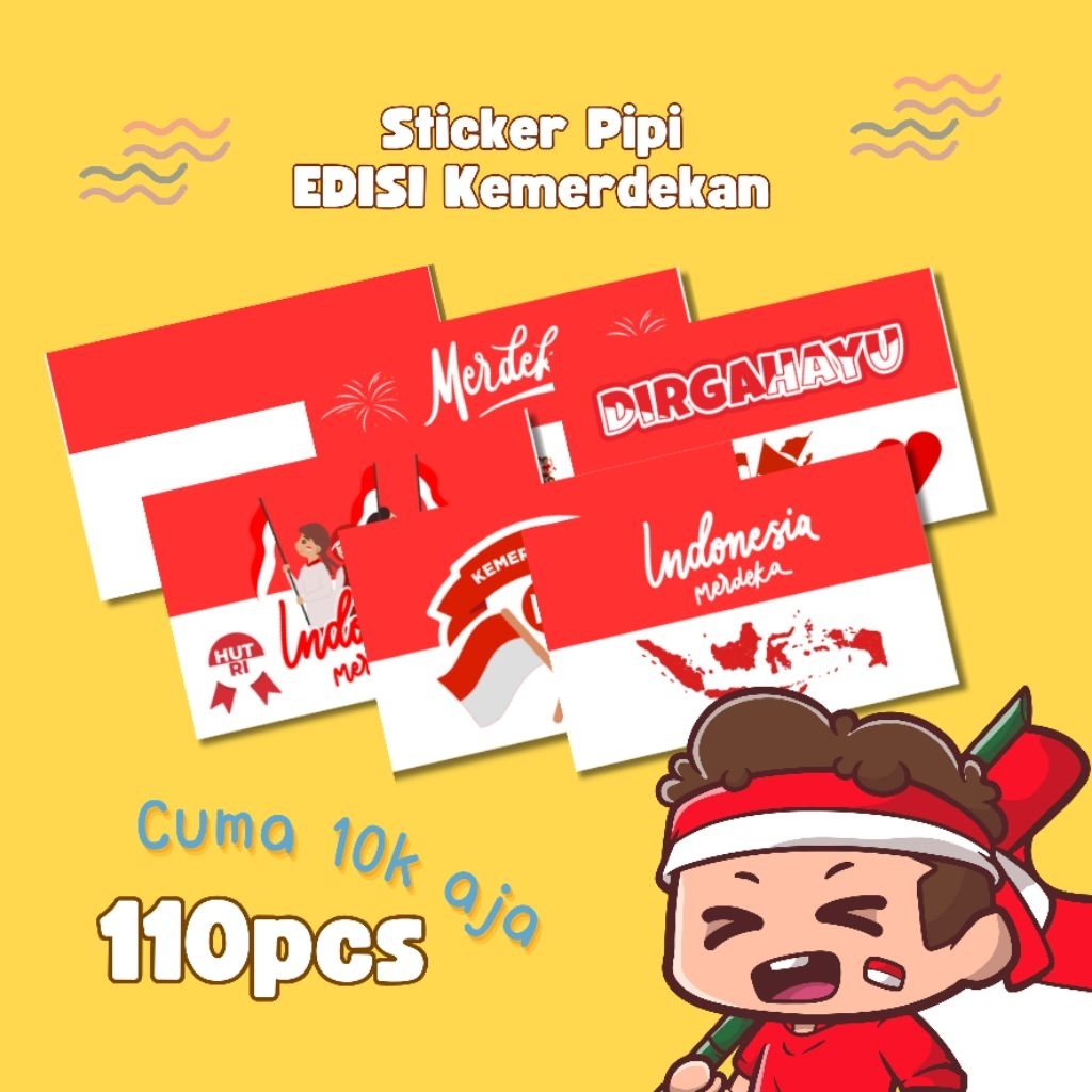 

STICKER PIPI KEMERDEKAAN MURAH MERIAH CUMA 10K dapet 100pcs LEBIH STICKER MERDEKAA
