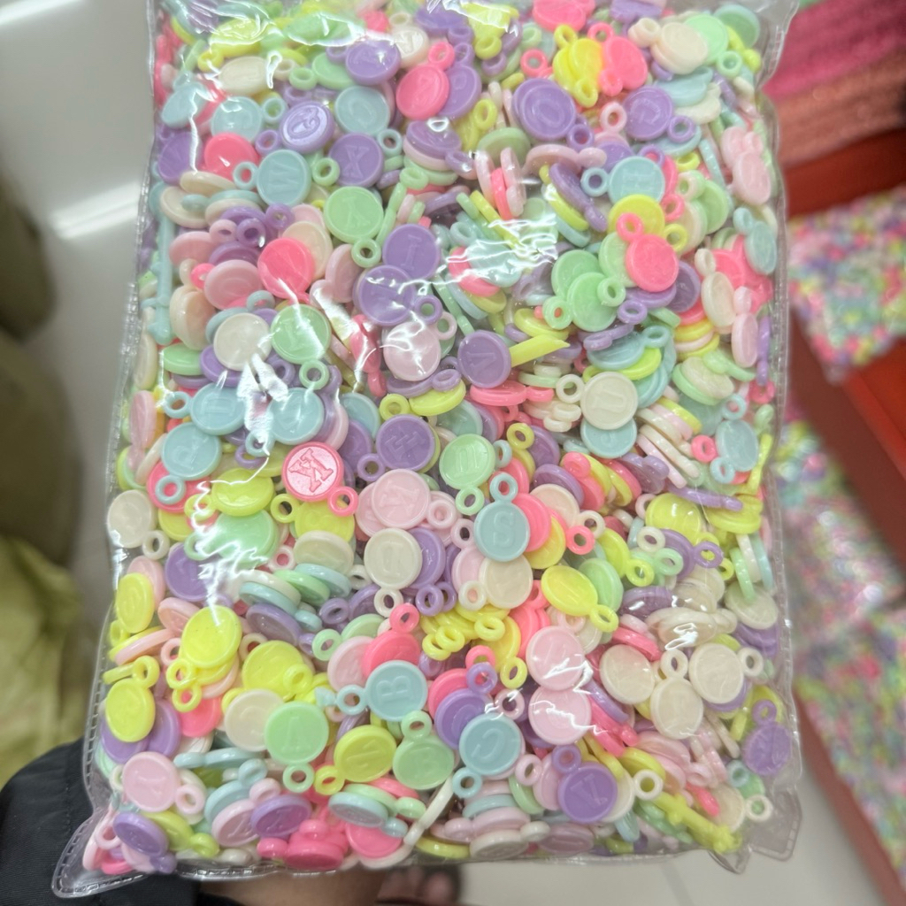 1 Pon Manik Manik Pastel Bulat Gantung