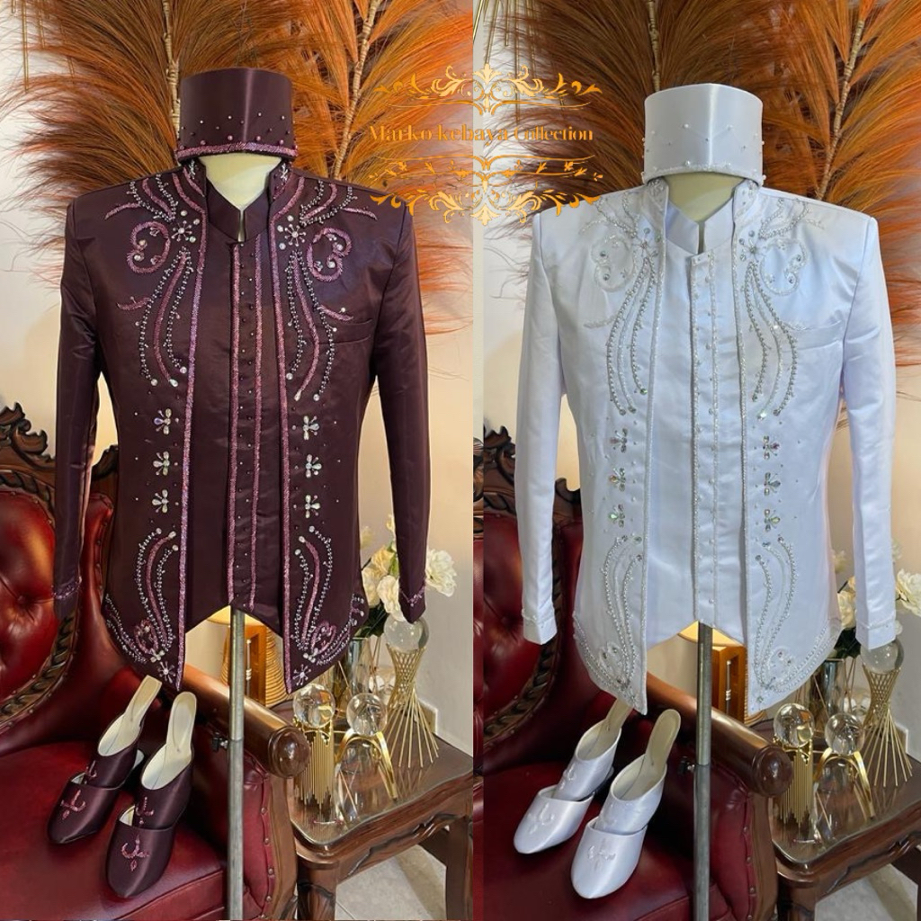 Beskap putih pengantin pria | Beskap pengantin pria premium | Beskap pria pengantin