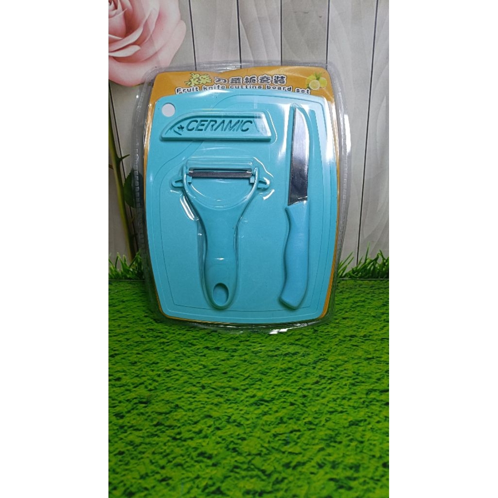 pisau set talenan 3in1 pengupas kulit buah sayur wortel timun dan lain lain , pisau stenlist, talana