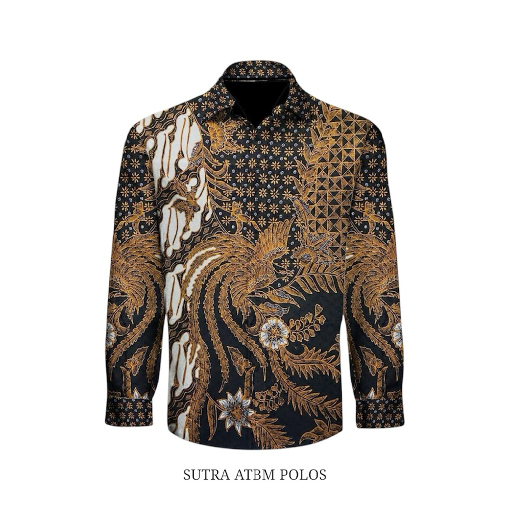 Kain batik tulis sutra atbm polos kemeja batik tulis pria asli 100% original S141