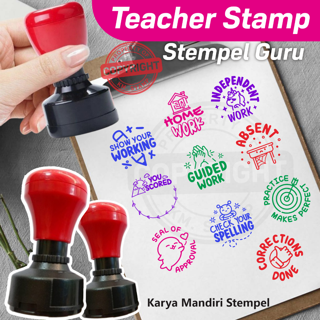 

stempel reward, stempel nilai guru, stempel nilai guru bahasa inggris, bentuk bulat, ukuran dia 28mm